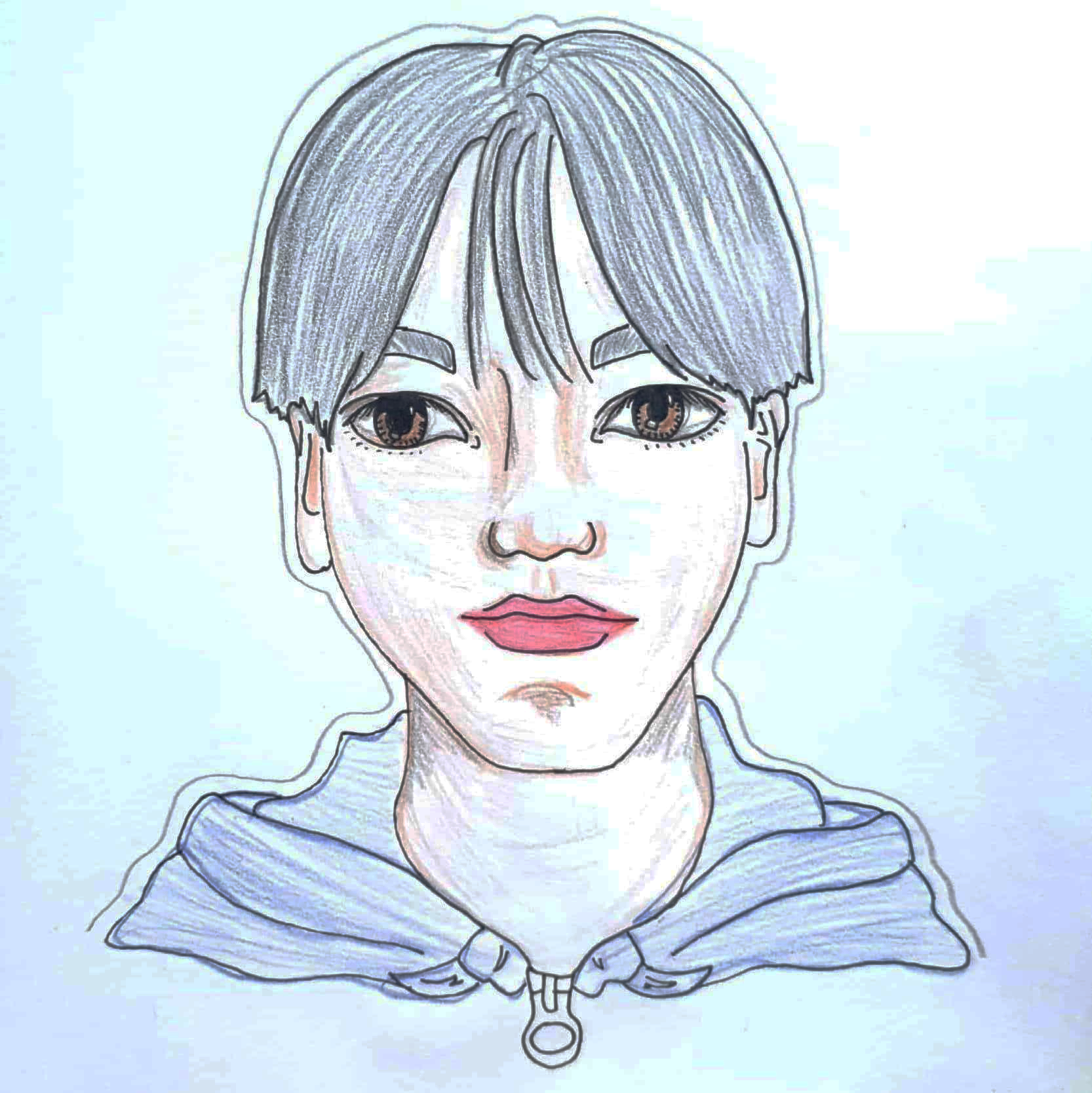  Looking 바라보다 / 일러스트 그림 드로잉 / 인물화 그리기