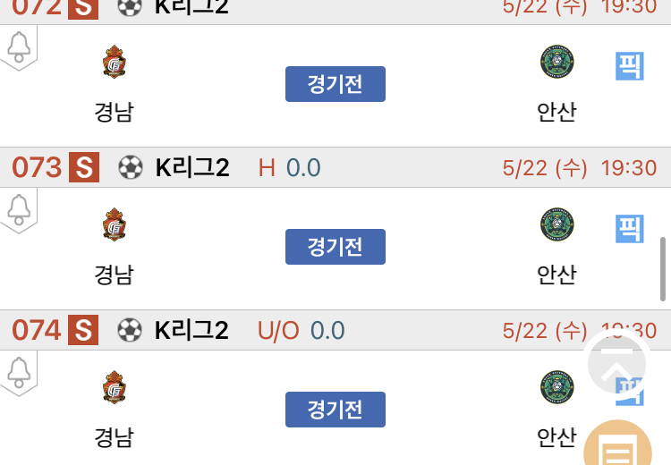 [진짜총판] 5월22일 경남 VS 안산 축구분석