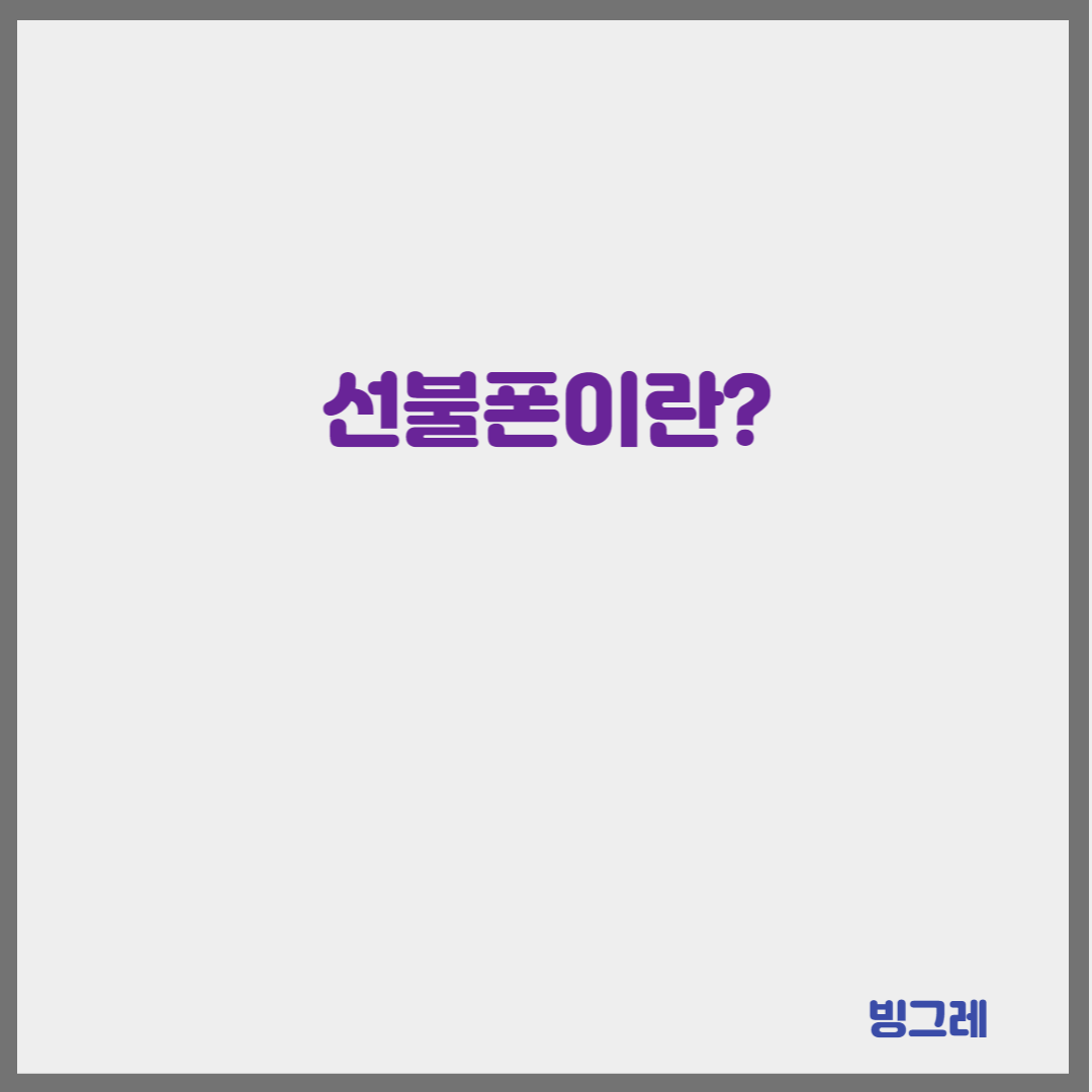 선불폰이란?