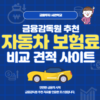  자동차 보험료 견적 비교 후기 (금융감독원 추천 사이트)