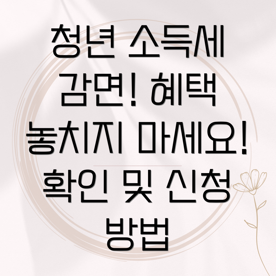 중소기업 청년 소득세 감면