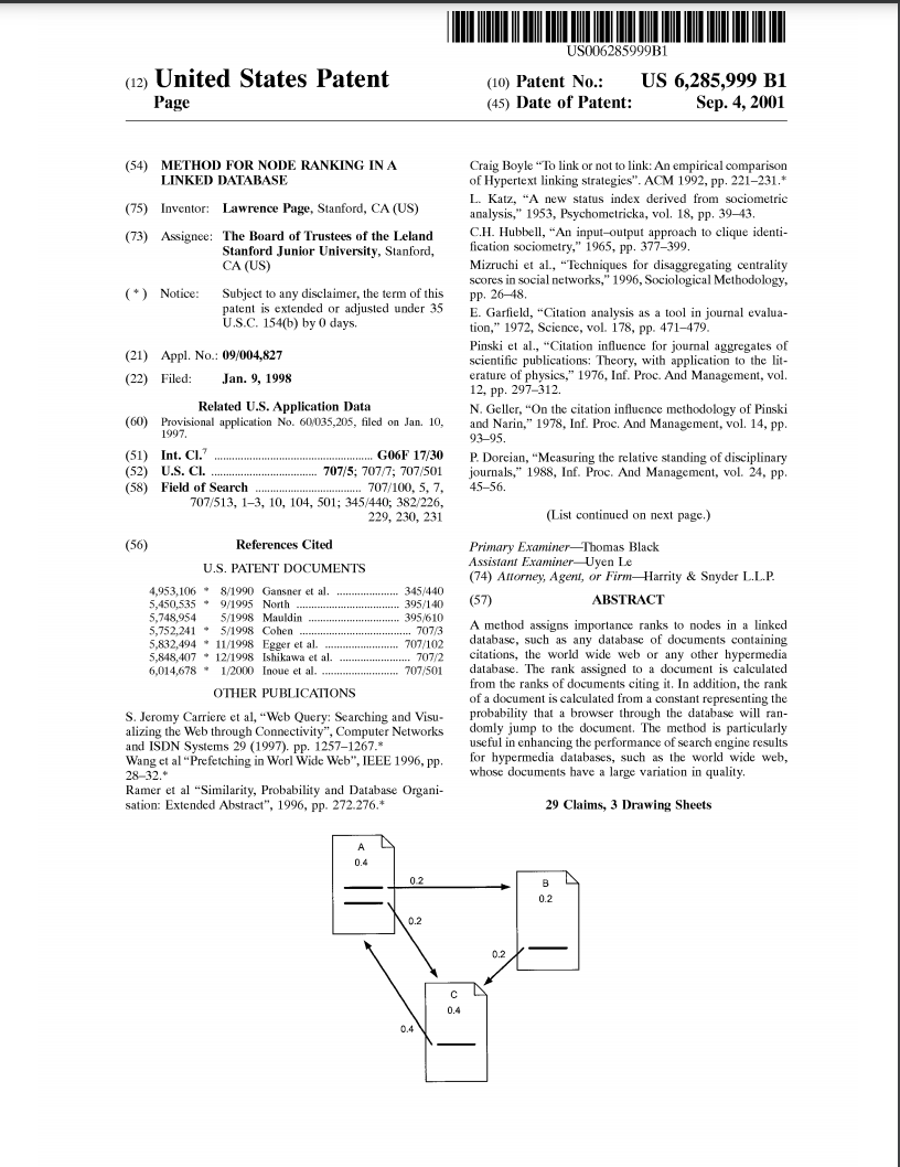 PageRank 미국 특허 6&#44;285&#44;999