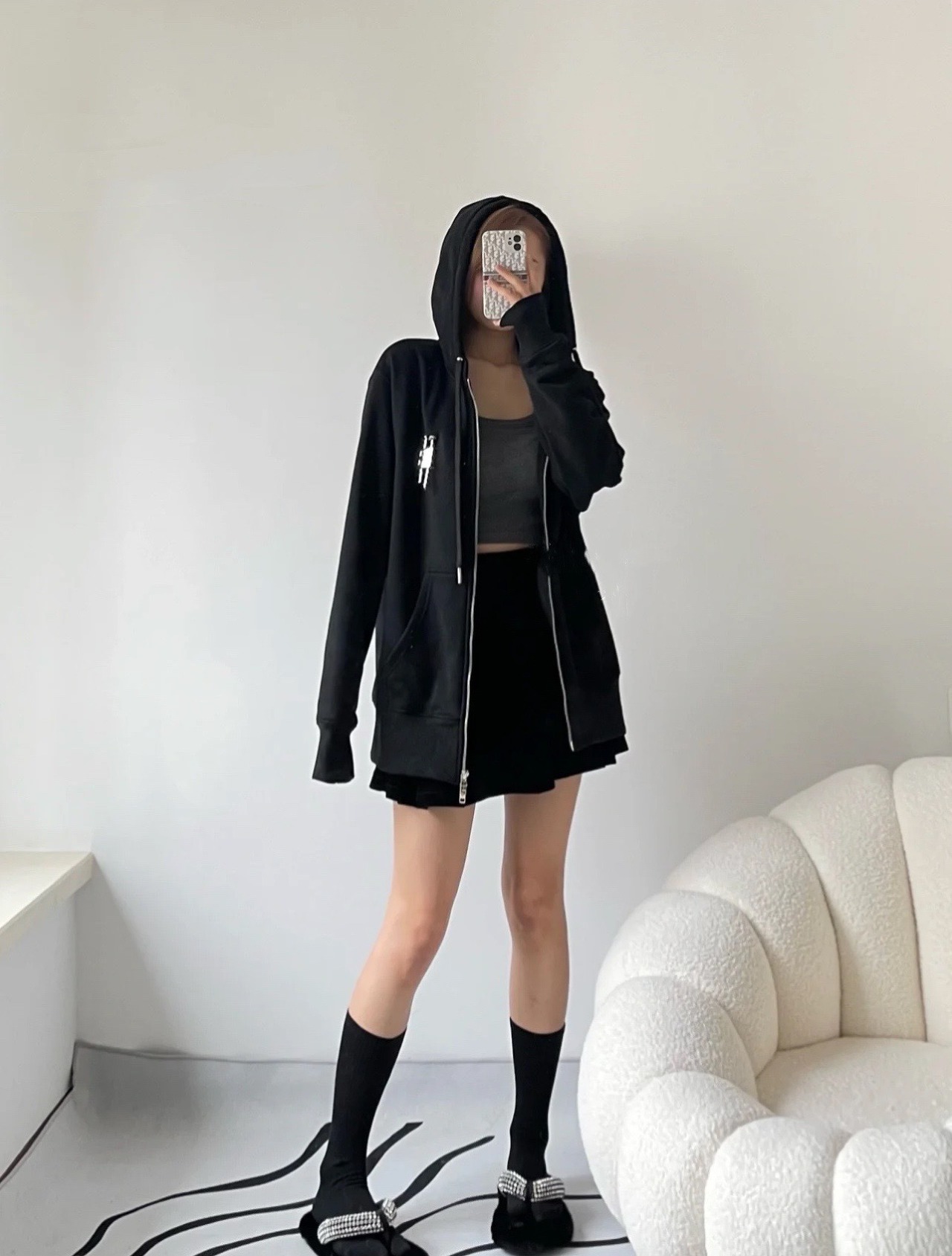  [GIVENCHY] 지방시 패드락 스웨트 셔츠 후드 집업 BMJ0AZ3Y69-001