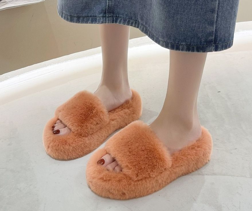  부드러운 촉감의 원밴딩 5 cm 퍼슬리퍼 실내화