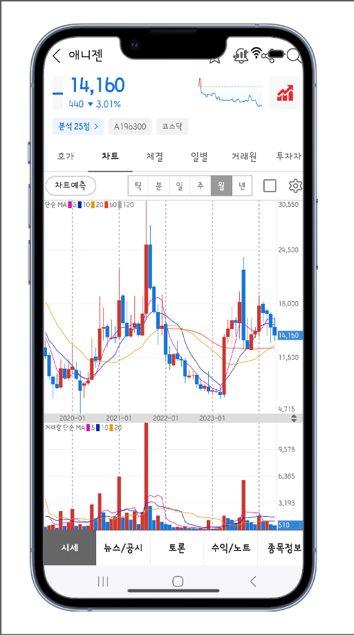 애니젠 월봉 차트