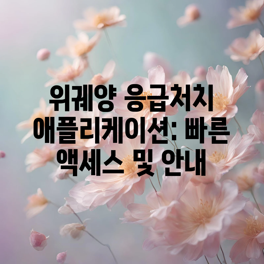 위궤양 응급처치 애플리케이션 빠른 액세스 및 안내