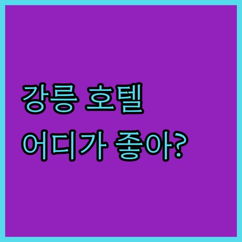 강릉, 속초 호텔 완벽 분석 세인트존