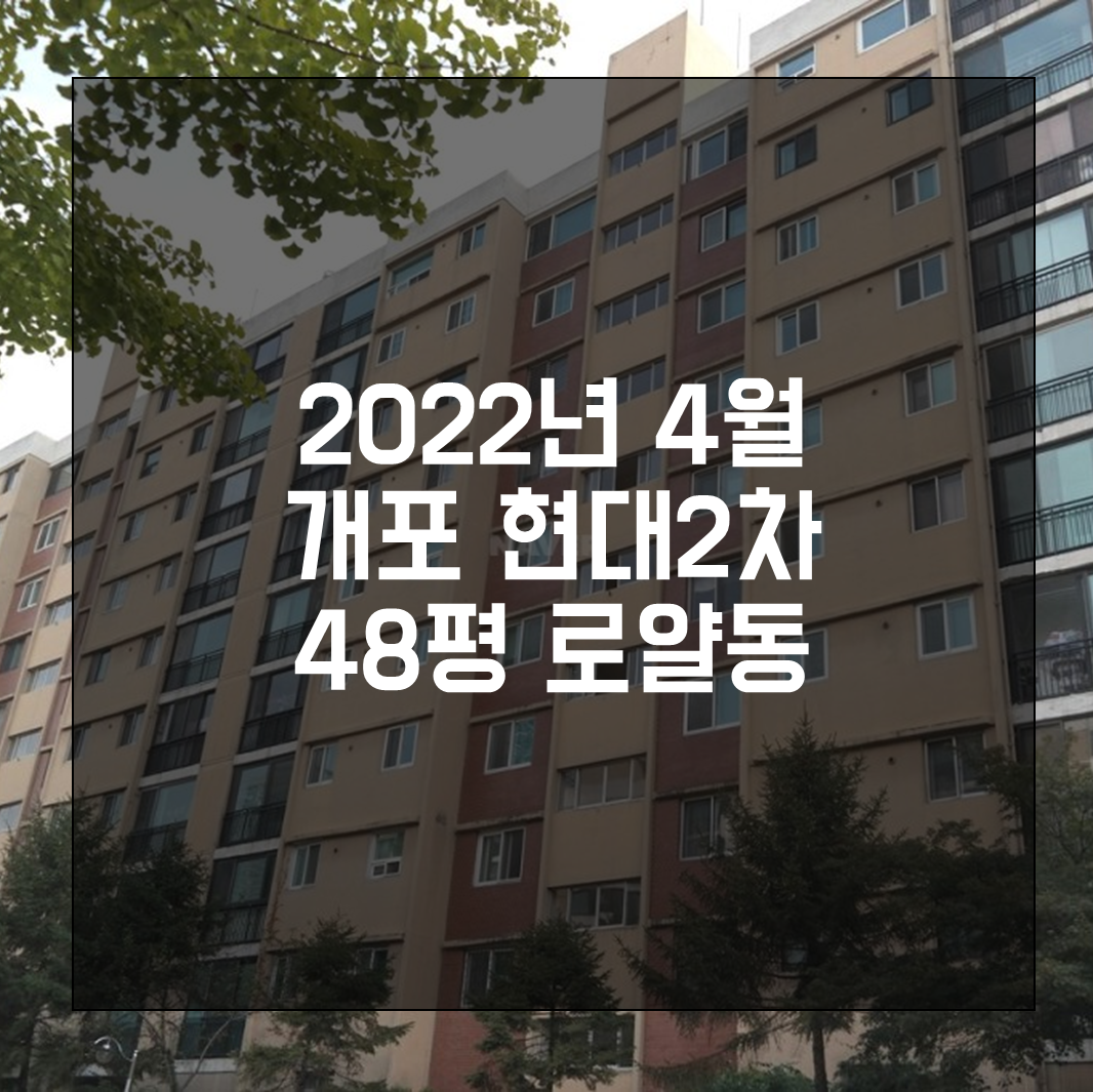  2022년 4월 개포 현대2차 아파트 48평 로얄동