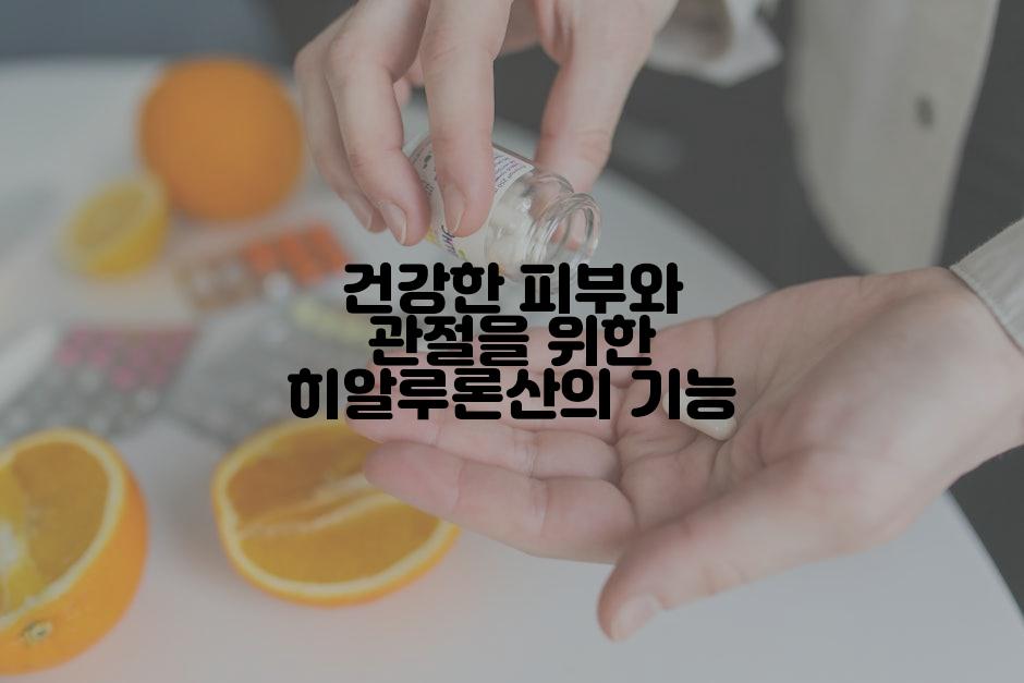 건강한 피부와 관절을 위한 히알루론산의 기능