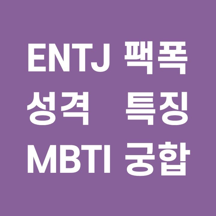  ENTJ 궁합, 성격, 특징, 팩폭주의
