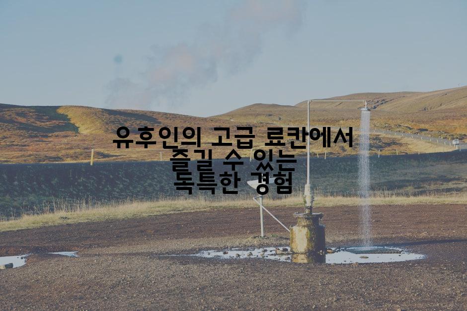 유후인의 고급 료칸에서 즐길 수 있는 독특한 경험