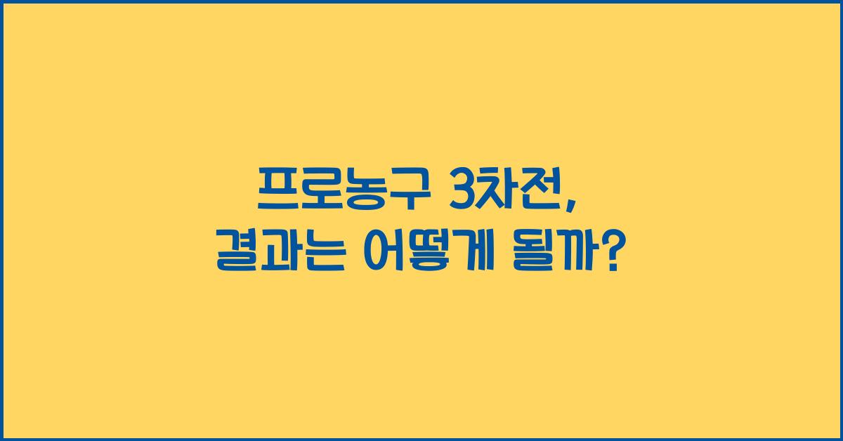 프로농구 3차전