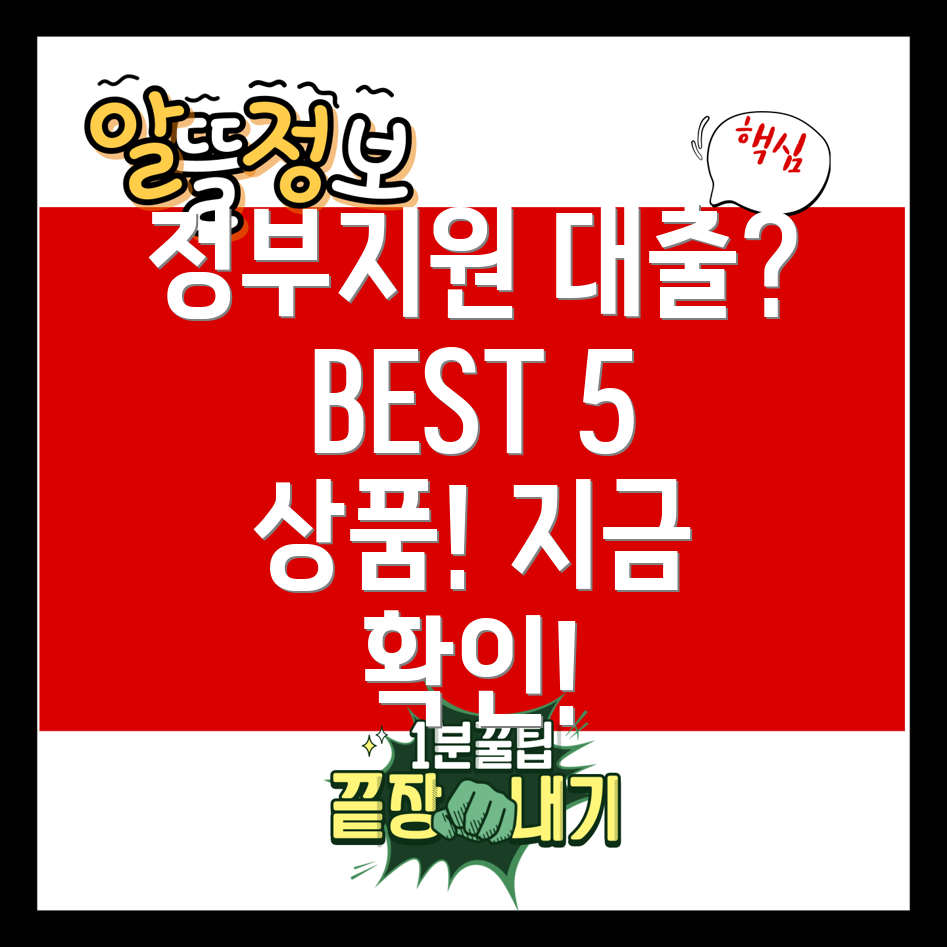 모바일 정부지원 대출 가능한 곳 BEST 5 상품