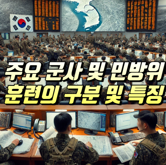 이번 글에서는 대한민국의 주요 군사 훈련과 민방위 훈련을 구분하고, 그 특징을 자세히 살펴보겠습니다.