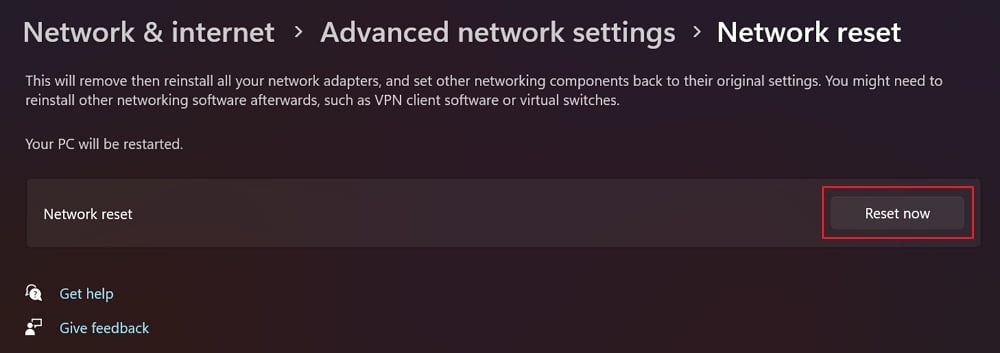 윈도우 네트워크 설정 재설정