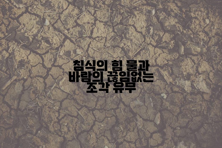 침식의 힘 물과 바람의 끊임없는 조각 유무