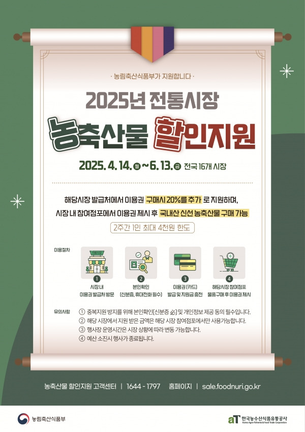 2025년 전통시장 농축산물 할인지원