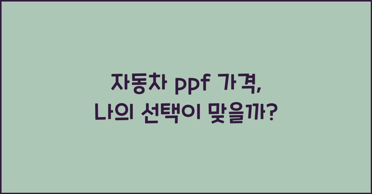 자동차 ppf 가격