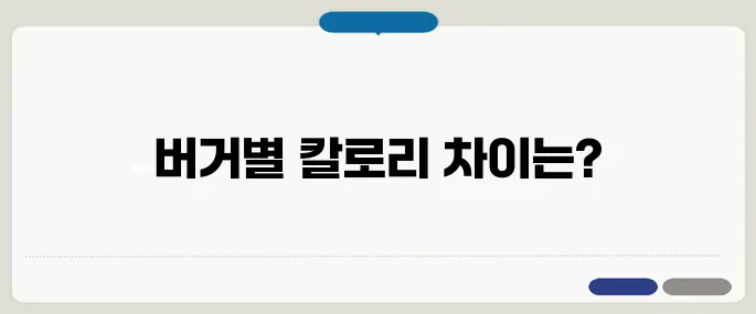 노브랜드 버거 칼로리표 비교