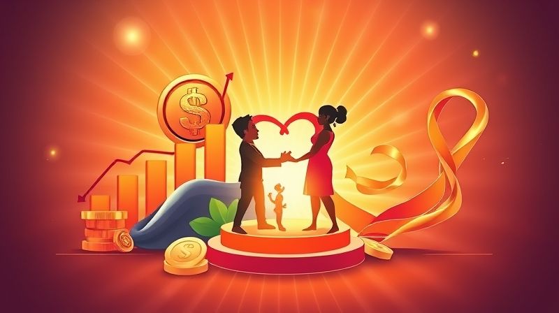 운세의 금전운, 연애운, 건강운을 상징하는 이미지
