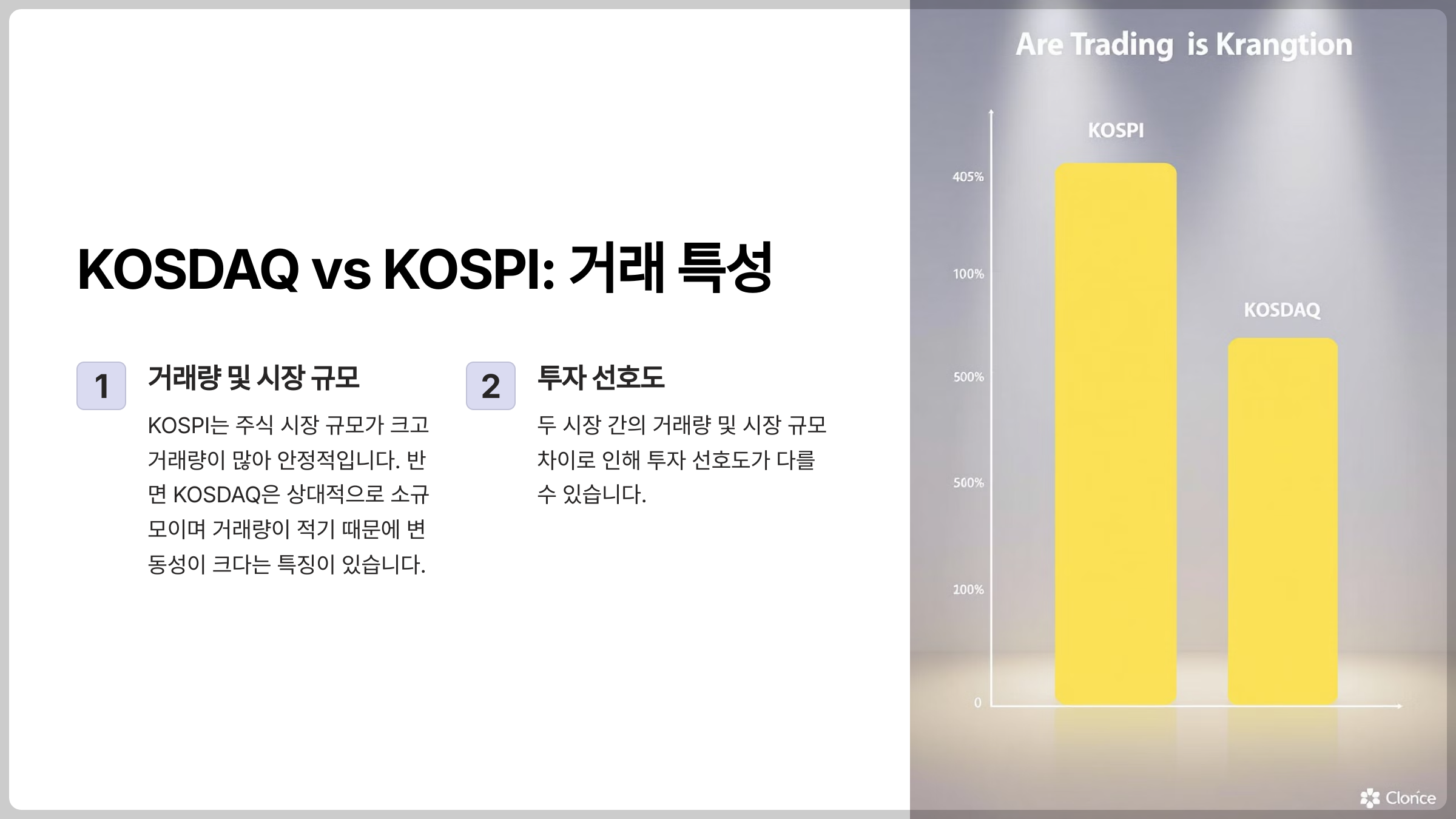 코스닥과 코스피 비교: 상장 기준과 시장 특성
