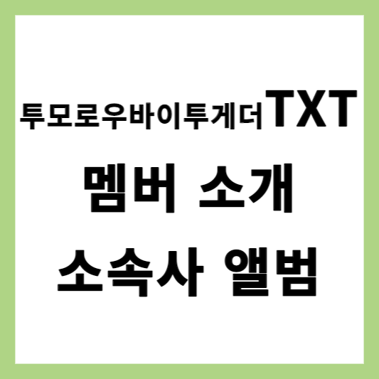  투모로우바이투게터 (TXT) 멤버 소개 소속사 투바투 앨범
