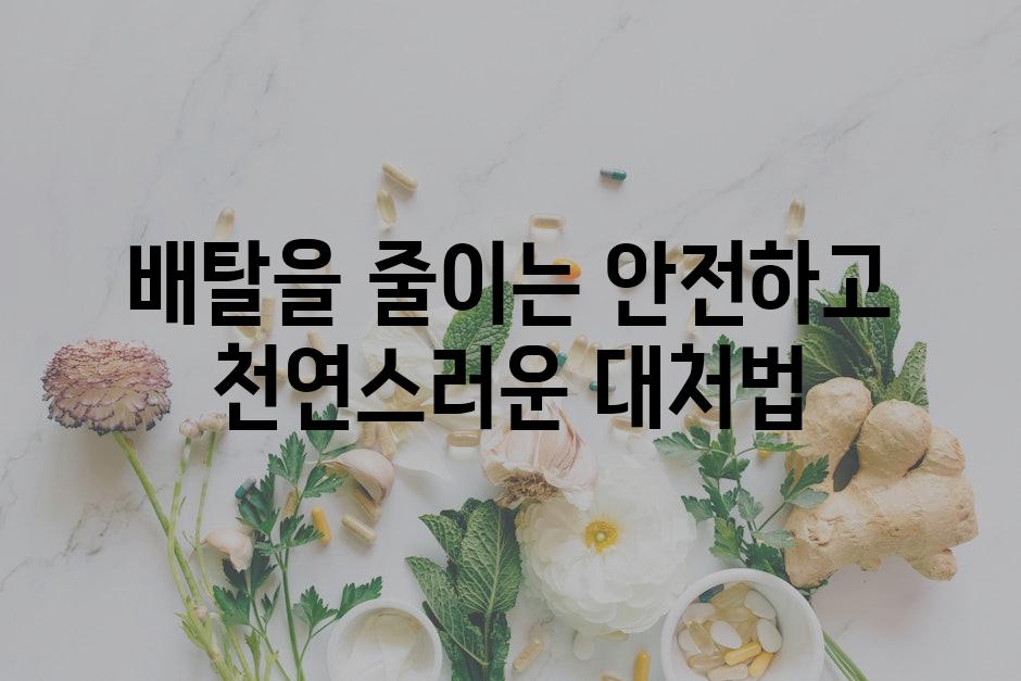 배탈을 줄이는 안전하고 천연스러운 대처법