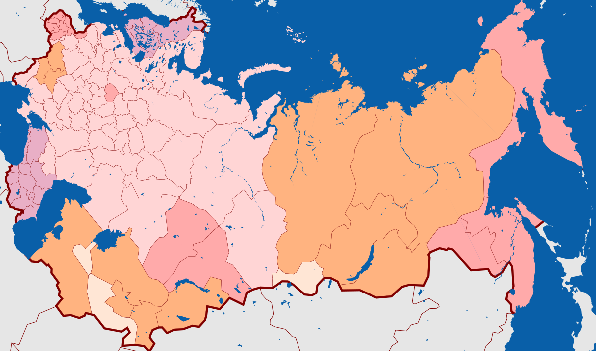 1914년 러시아 제국 행정구역과 민족