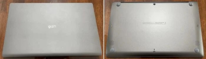 LG전자 그램 노트북의 전면과 후면