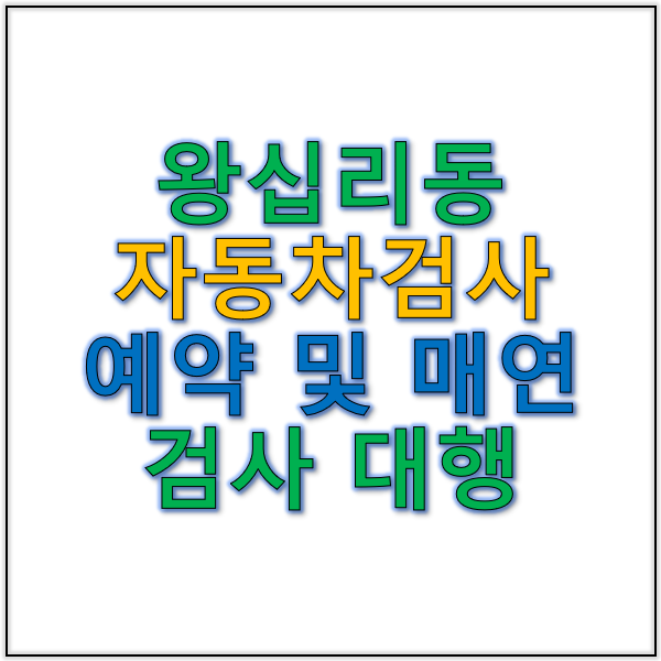 왕십리동 자동차검사소예약과 매연검사대행 팁