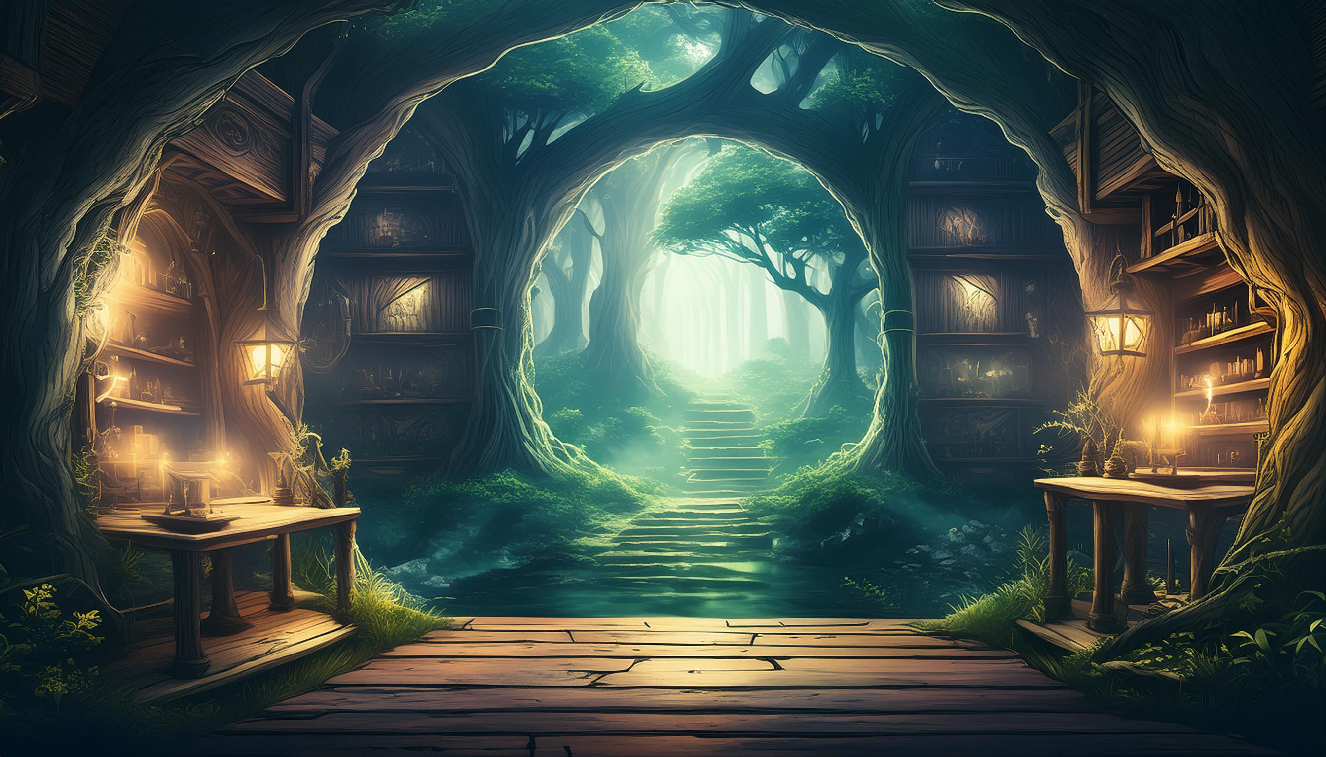 Fairy house and mysterious forest