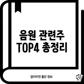 음원 대장주 관련주 TOP5_11
