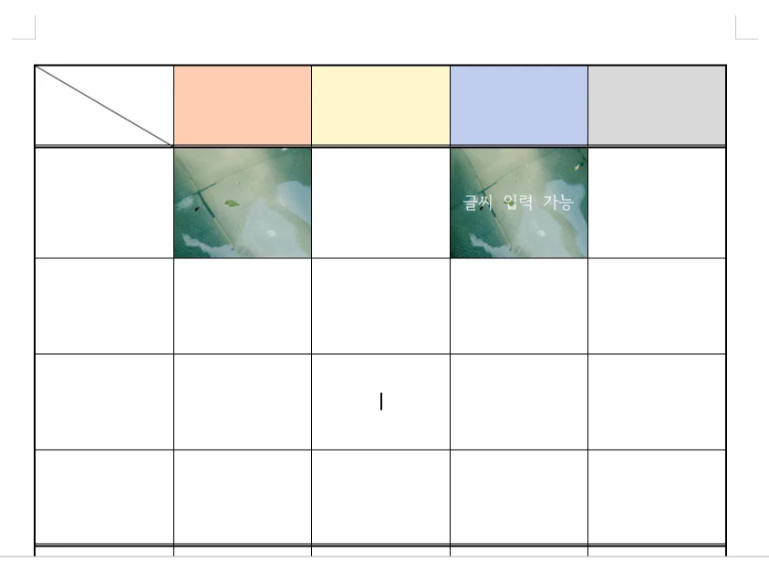 글씨가 입력 가능한 상태로 삽입된 사진의 모습