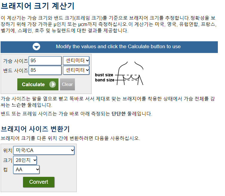  브래지어 사이즈 계산기