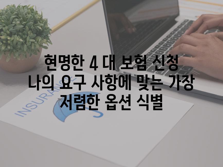 현명한 4 대 보험 신청 나의 요구 사항에 맞는 가장 저렴한 옵션 식별