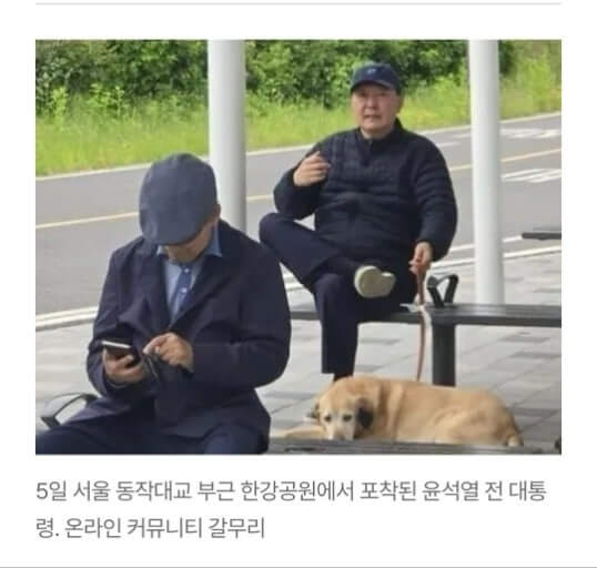 윤석열 한강 &quot;개 산책&quot;