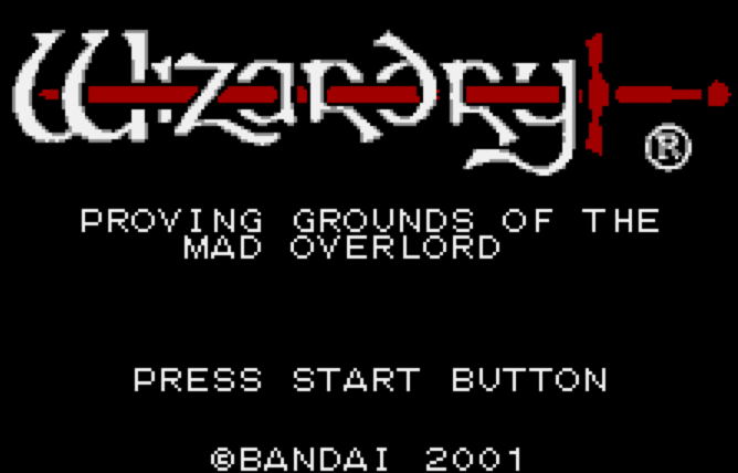  (반다이) 위저드리 시나리오 1 광왕의 시련장 - ウィザードリィ シナリオ1 狂王の試練場 Wizardry Scenario 1 Proving Grounds of the Mad Overlord (원더스완 컬러 ワンダースワンカラー Wonder Swan Color - 롬파..