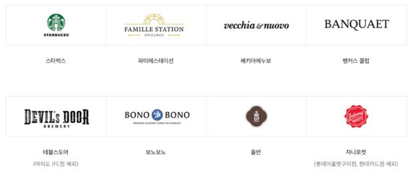 신세계 백화점 상품권 외식 제휴사