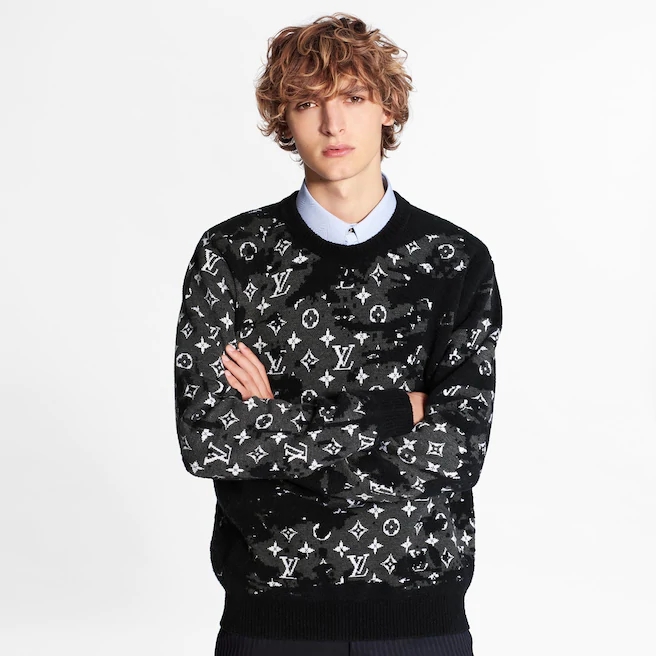  [LOUIS VUITTON] 루이비통 디스트레스드 모노그램 니트 스웨터 1A8GYC