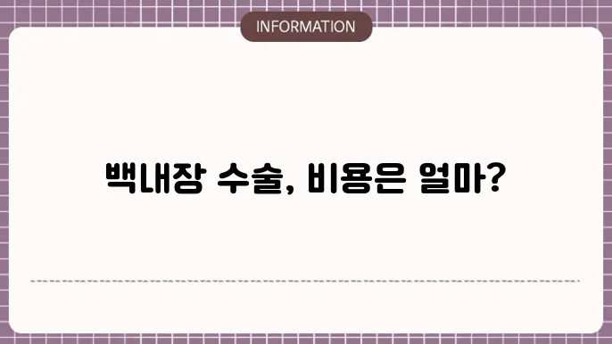 백내장 수술 진행 중
