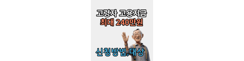  고령자 고용지원금 대상, 신청방법 쉽게 알아보자