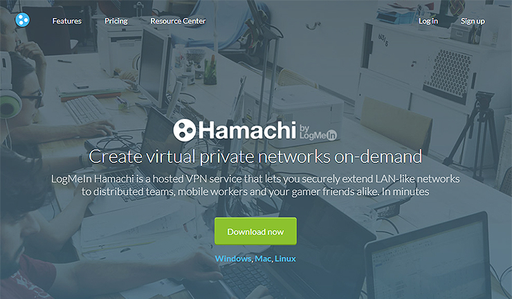 hamachi-공식-사이트-메인-화면
