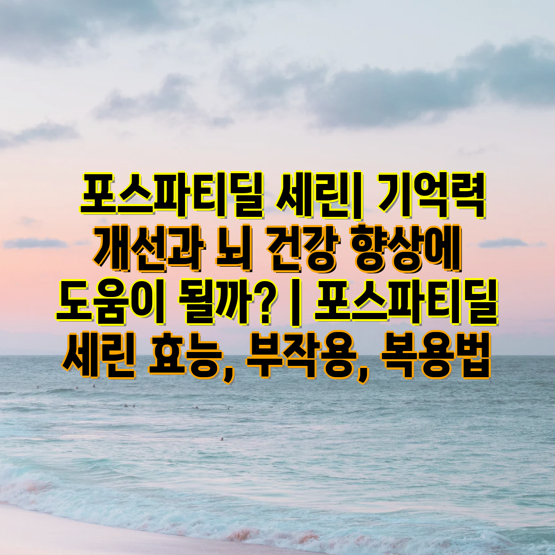  포스파티딜 세린 기억력 개선과 뇌 건강 향상에 도움이