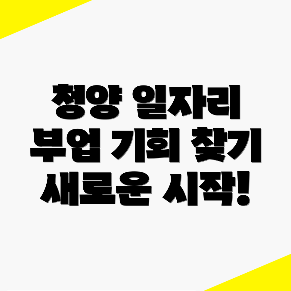 청양군 청양읍 공공 일자리