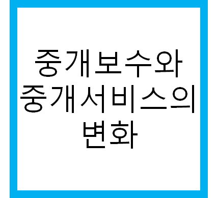  중개보수비 조정예고와 중개서비스의 변화 (디지털 중개)