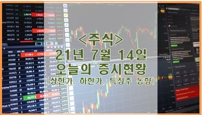  [주식] 21년 7월 14일 오늘의 증시현황 (상한가, 하한가, 특징주)