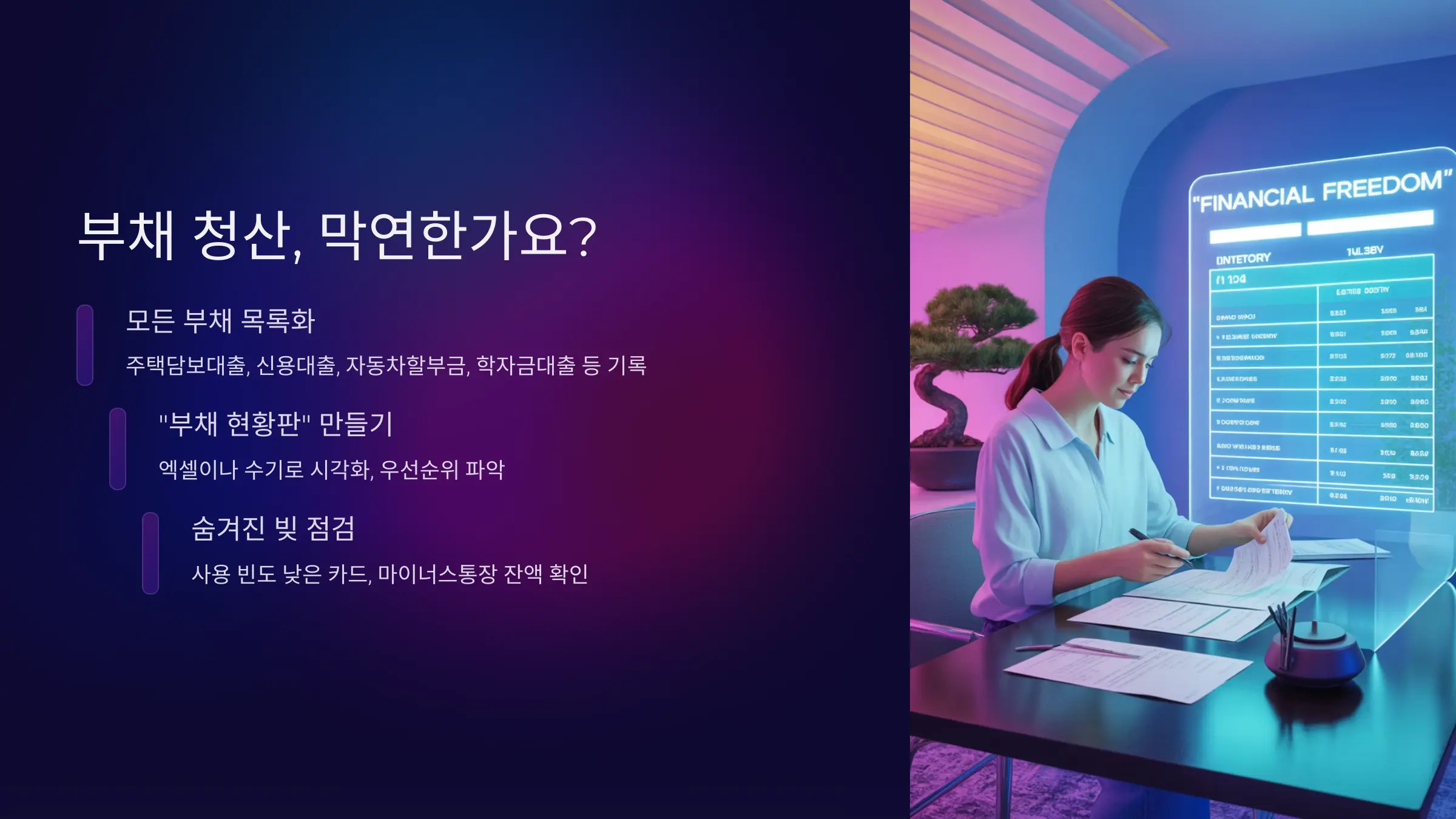 부채 청산, 막연한가요? 첫 단계는 '현황 파악'!