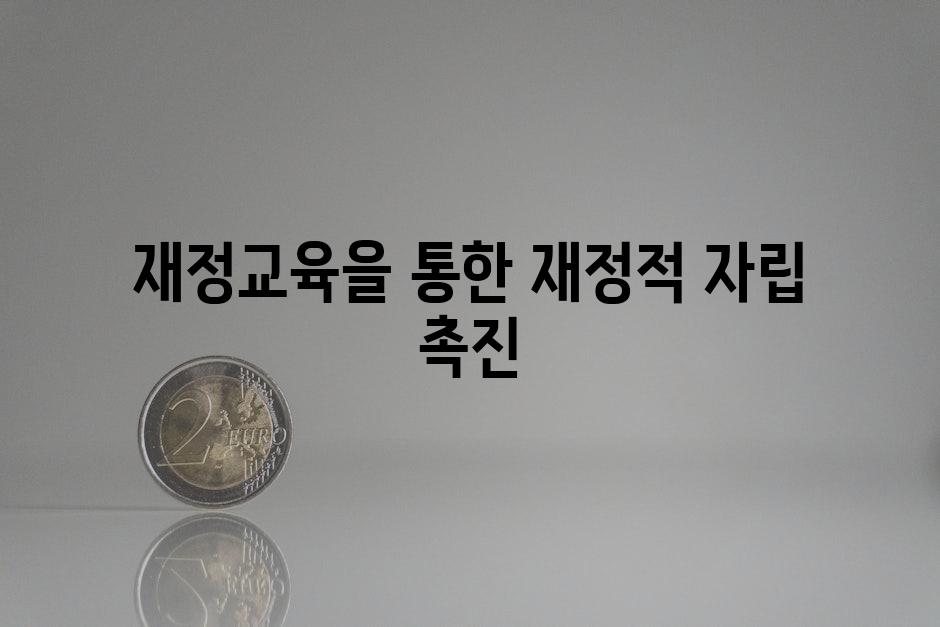 재정교육을 통한 재정적 자립 촉진