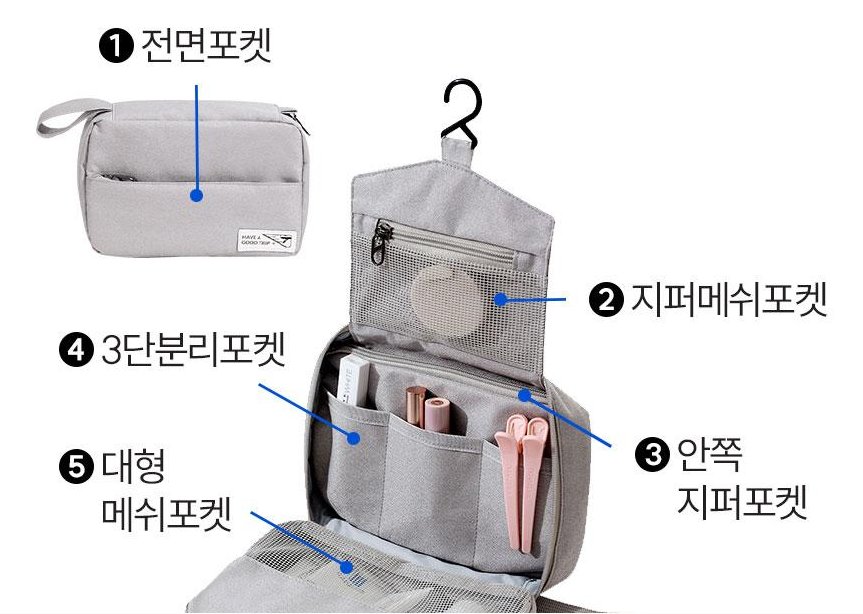 세면 파우치 여행용 파우치 - 깔끔하고 실용적인 여행 출장 필수템