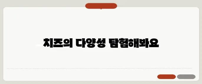 치즈 종류 한눈에 보기